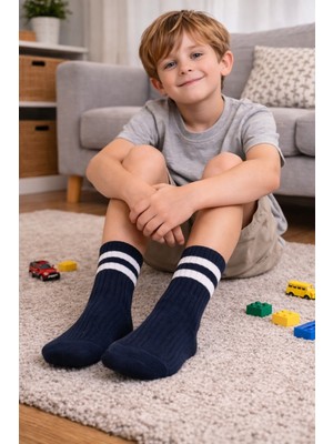 Gigi Giyim Çizgili Erkek Çocuk Kolej Çorap