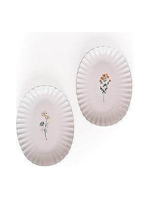 Uravas Store Kütahya Porselen Tiny Miny 2 Parça 24 cm Kayık Tabak