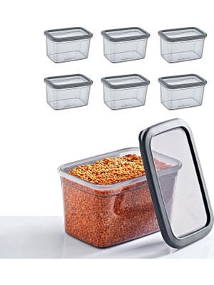6'lı Set Skali Dikdörtgen Saklama Kabı 1210 ml