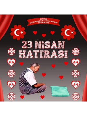 Ti Play 23 Nisan Ulusal Egemenlik ve Çocuk Bayramı Pvc Vinil Pano Süsü 160X160 cm | Tek Parça Okul Sınıf Panosu (Model 09)