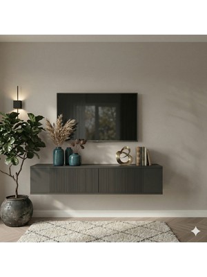 Yumedi Design TDA1204A -Tarçın Duvara Montaj Tv Stand , Tv Sehpası 120CM Antrasit
