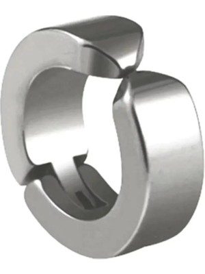 Uslucan Alışveriş Erkek Küpesi - 1 Adet Çelik Kıstırmalı Küpe Paslanmaz Atmaz Çelik Gümüş Renk Küpe