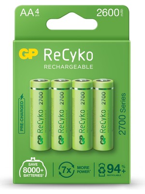  aa 2600 mah şarjlı kalem pil 4 lü paket gp270aahcemtr