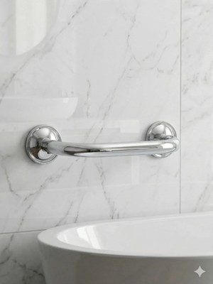 Clk Banyo 30 cm Banyo ve Küvet Tutamağı - Paslanmaz Pirinç Duvar Montajlı Yaşlı ve Engelli Tutamağı