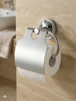 Clk Banyo Bella Geniş Kapaklı Paslanmaz Pirinç Tuvalet Kağıtlığı - Lüks Banyo Tipi Kapaklı Kağıt Tutucu