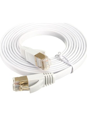 Alfais Cat7 Ethernet RJ45 Modem İnternet Kablosu 1 Metre 10Gbps 600Mhz Dayanıklı Tasarım