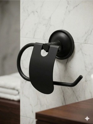 Clk Banyo Bella Paslanmaz Pirinç Duvara Montajlı Tuvalet Kağıtlığı Sıyah