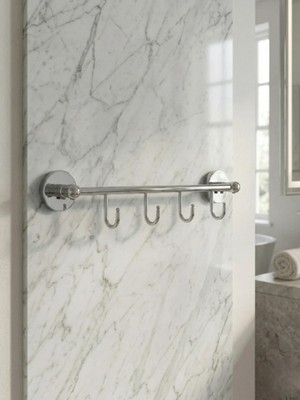 Clk Banyo Karaca Banyo/mutfak Pirinç Duvara Montajlı 4’lü Askılık - Paslanmaz