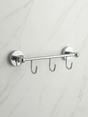 Clk Banyo Karaca Banyo/mutfak Pirinç Duvara Montajlı 3’lü Askılık - Paslanmaz