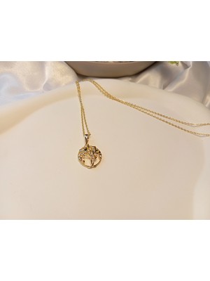 Xuping Jewelry 14 Ayar Gold Kaplama Hayat Ağacı Kolye - 45 cm