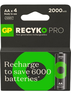 aa 2100 mah şarjlı kalem pil recyko pro gp210aahcbem-2gb4 (4 lü paket)