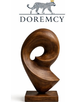Doremcy Modern Sarmal Dekoratif Biblo - 48 cm Büyük Boy Polyester Döküm Heykel Masa Üstü Antik Görünümlü Obje