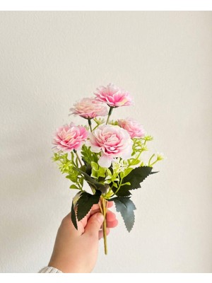 Yasima Şimşir Aranjmanlı Yapay 5 Kafalı Ebruli Karanfil Ev Dekorasyon Çiçeği