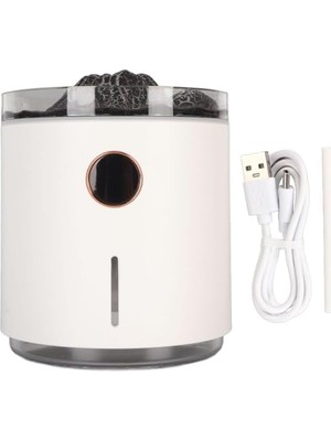 Volkanik Efektli Şarjlı Hava Nemlendirici Yatak Odası Oturma Odası Için Akıllı Aromaterapi Mist Difüzör, Simüle Alev Şekli, Görsel Büyü