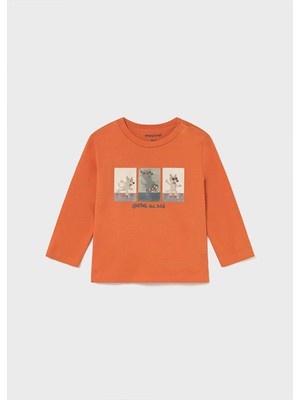 Mayoral Kışlık Erkek Bebek Uzun Kol Tshirt - Turuncu