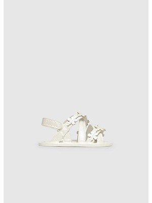 Mayoral Yazlık Kız Bebek Yenidoğan Sandalet Patik - Kırık Beyaz