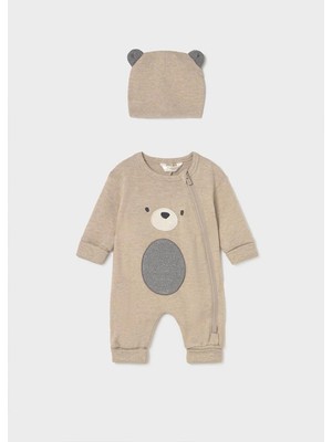 Mayoral Kışlık Erkek Bebek Şapkalı Bady Tulum - Bej