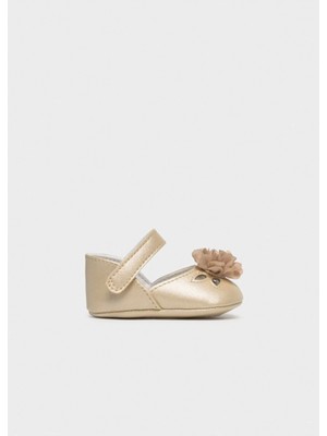 Mayoral Yazlık Kız Bebek Yenidoğan Çiçekli Mary Jane Patik - Bej