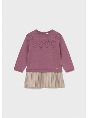 Mayoral Kışlık Kız Bebek Triko Elbise - Koyu Pembe