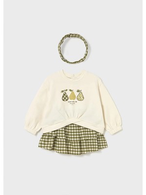 Mayoral Kışlık Kız Bebek Saç Bantlı 2'li Etekli Takım - Yeşil