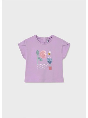 Mayoral Yazlık Kız Bebek Baskılı Tshirt - Lila