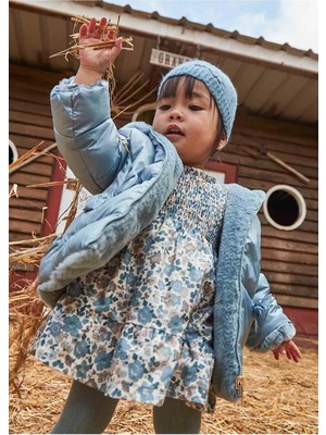 Mayoral Kışlık Kız Bebek Baskılı Elbise - Mavi