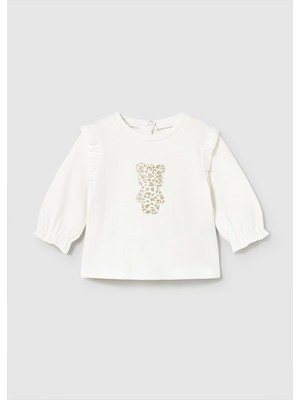 Mayoral Kışlık Kız Bebek Uzun Kol Tshırt - Ekru