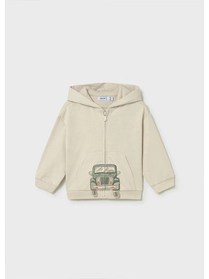 Mayoral Yazlık Erkek Bebek Araç Baskılı Sweatshirt - Bej