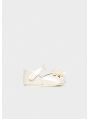 Mayoral Yazlık Kız Bebek Yenidoğan Çiçekli Mary Jane Patik - Krem