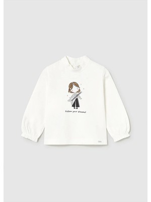 Mayoral Kışlık Kız Bebek Hafif Balıkçı Uzun Kol Tshirt - Ekru