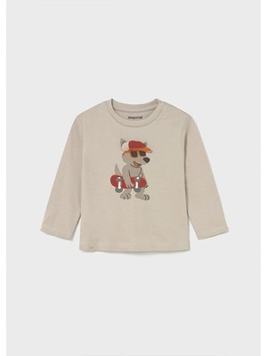 Mayoral Kışlık Erkek Bebek Uzun Kol Tshirt - Bej