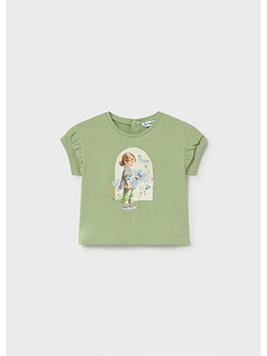 Mayoral Yazlık Kız Bebek Baskılı Tshirt - Yeşil
