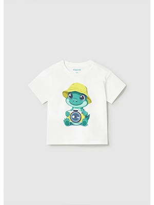 Mayoral Yazlık Erkek Bebek Baskılı Tshirt - Ekru