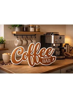 Goka 3D Craft Coffee Bar Kahve Köşesi Dekoratif Duvar Tablosu - 3D Tasarım Mutfak Dekoru - 2 Farklı Ölçü Seçeneği