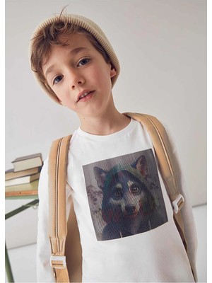 Mayoral Kışlık Erkek Çocuk Uzun Kol Tshirt - Ekru