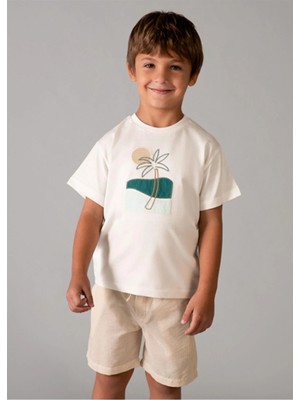 Mayoral Yazlık Erkek Çocuk 2'li Şort Tshirt Takım  - Kahve