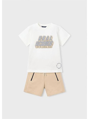 Mayoral Yazlık Erkek Çocuk 2'li Şort Tshirt Takım  - Vizon