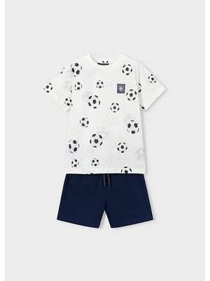 Mayoral Yazlık Erkek Çocuk 2'li Baskılı Şort Tshirt Takım  - Lacivert