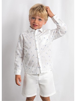 Mayoral Yazlık Erkek Çocuk Dimi Şort - Beyaz