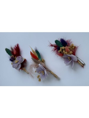 Bivalvia Accessories Lila Ortanca Damat Yaka Çiçeği Seti 1