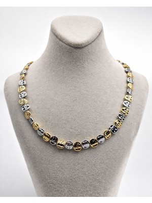 Xuping Kadın Dorika ve Dövme Dokulu Pul Detaylı Gold Gümüş Kolye