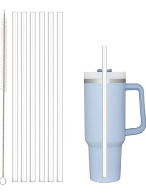 30 cm Tritan Pipet Seti + Fırça | Stanley Quencher Uyumlu | Bpa Free, Yeniden Kullanılabilir, Dayanıklı Içme Pipeti