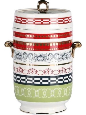 LuckyArt Lucky Art Lancelot New Bone China Porselen Kulplu 18 Cm Kavanoz
