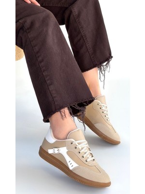 Modanı Seç Mier Bej Cilt Bağcıklı Spor Ayakkabı
