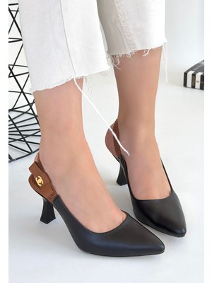 Modanı Seç Toran Siyah Cilt Topuklu Ayakkabı