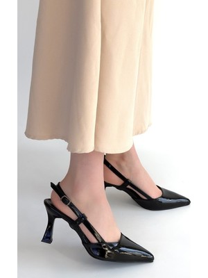 Modanı Seç Hoost Siyah Rugan Topuklu Ayakkabı
