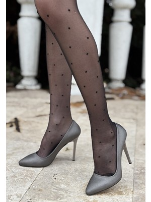 Modanı Seç Hillar Platin Saten Stiletto Ayakkabı