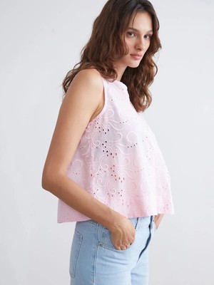 Lc Waikiki Yeni Sezon Bisiklet Yaka Ajurlu Brode Bluz