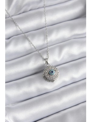 Uslucan Alışveriş 316L Çelik Gold Renk Zirkon Taşlı Göz Model Kadın Kolye