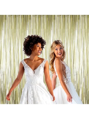 Senka Mat Altın Püsküllü Kapı Perdesi - Parti, Bekarlığa Veda, Doğum Günü 1x2 M